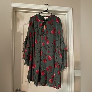 Umgee Green Floral Dress Size 1XL